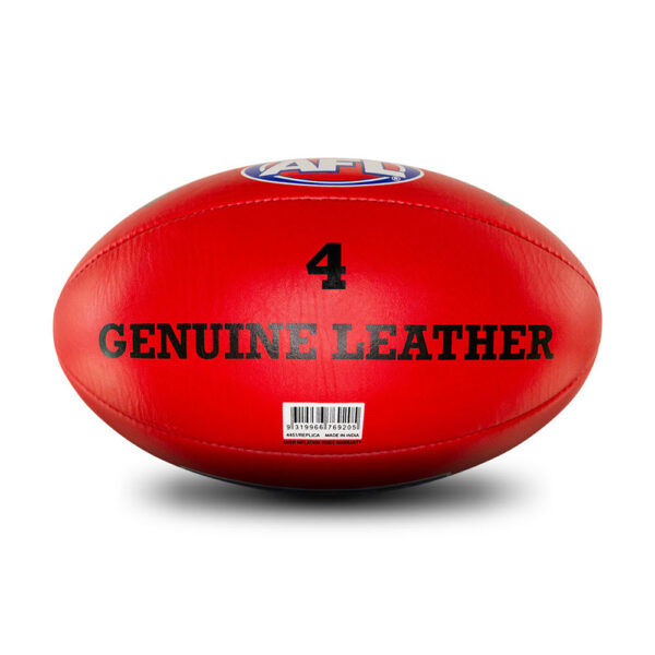 Sherrin AFL Replica Red Leather Training Football - Size 4