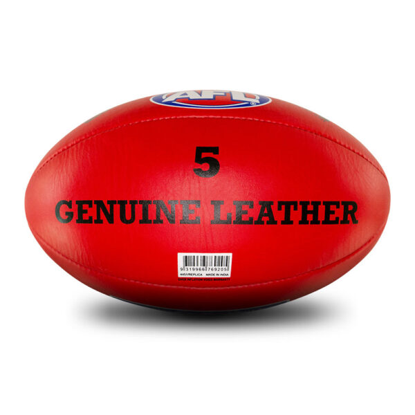 Sherrin AFL Replica Red Leather Training Football - Size 5